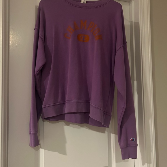 Champion Lavender Sweatshirt with Orange Logo - Picture 1 of 1